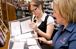 Selecting invitations from the Cracker Print & Paper range