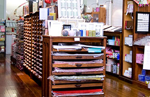 Paper selection in the Cracker Print & Paper showroom