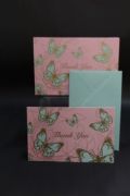 Pink & Aqua Embossed Butterfly