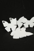 White Butterfly Name Tag