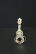 Place Card Holder Silver Guitar