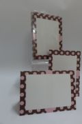 Brown / Pink Dot Border Folded Card And Envelopes