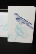 Botanic Bird Blue Cards And Envelope